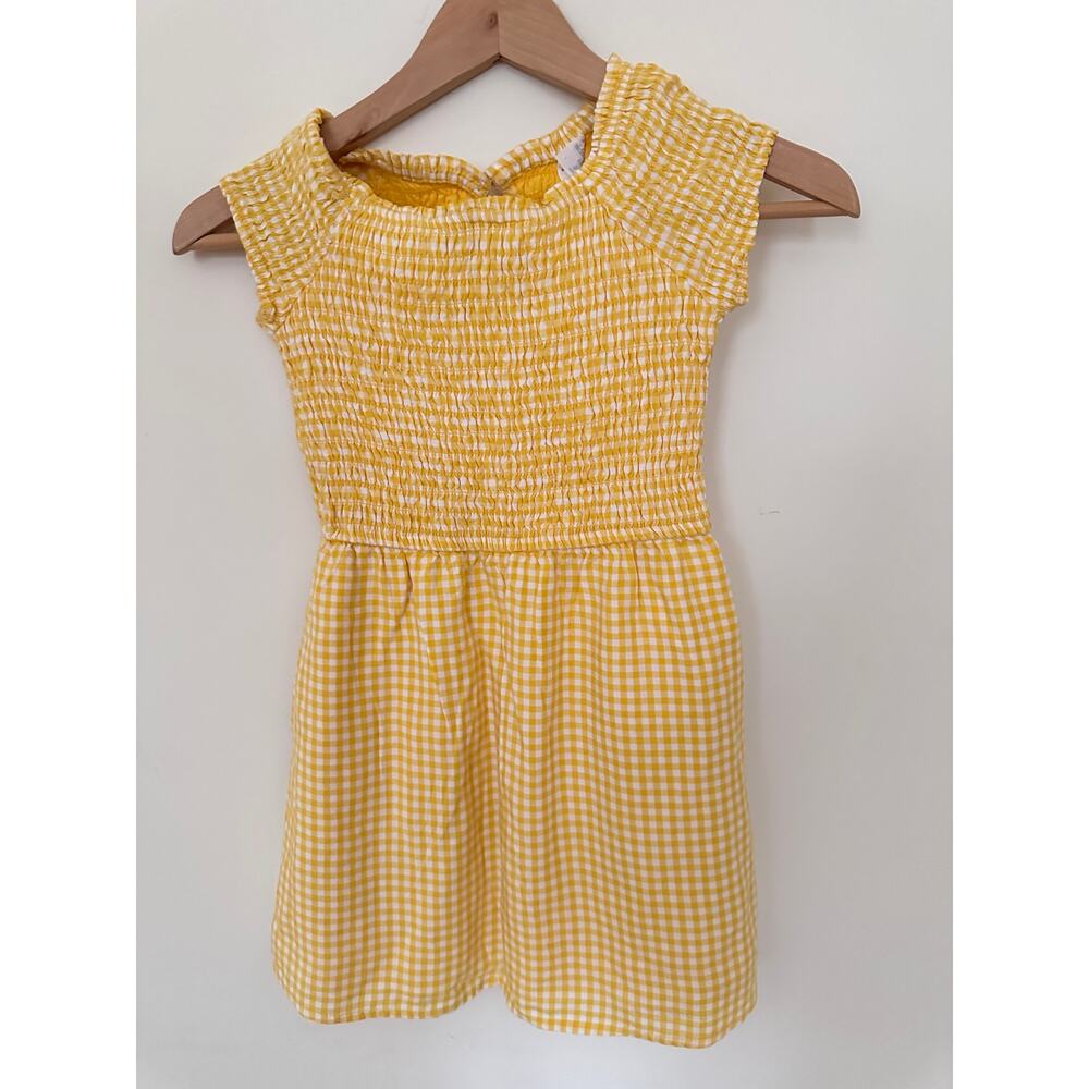 Abercrombie Kids Yellow White  Vichy Check Dress Size 5/6